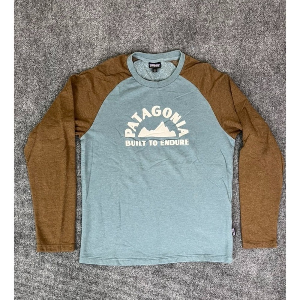 Patagonia Mens M Geologers Lightweight‎ Sweatshirt Green Brown Cotton Size M